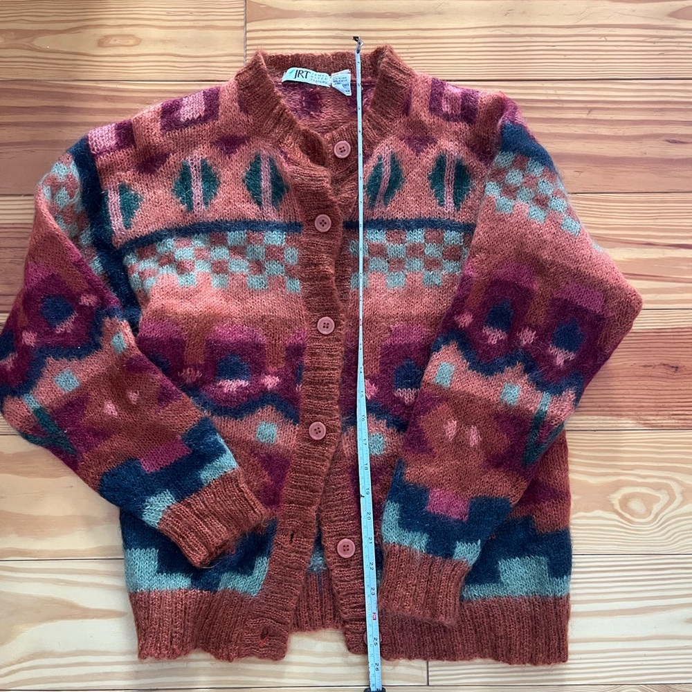 Artisan Warm-Toned Geometric Cardigan